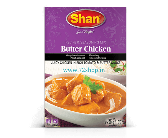 Shan Butter Chicken Masala Imported Spice Mix 50 Grams - Genuine Authentic Taste