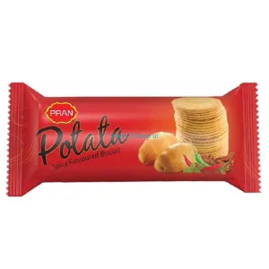 Pran Potata Spicy Flavoured Biscuits – Pack of 8 (75g Each)