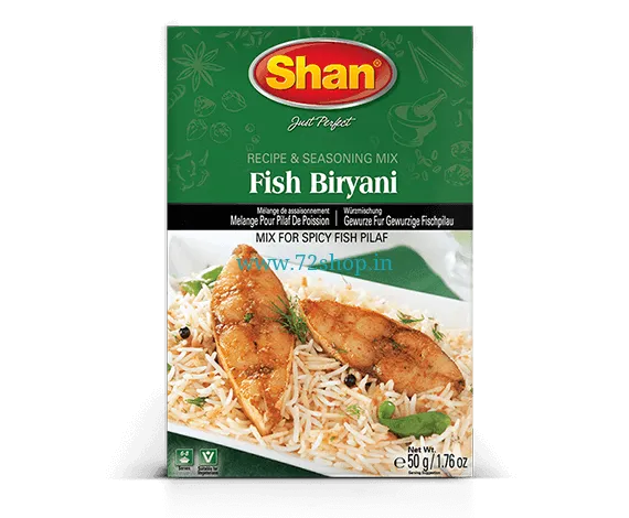 Shan Fish Biryani Masala Imported Spice Mix (50gm) Genuine Authentic Taste Buy Online India Shan Fish Biryani Masala Imported Spice Mix (50gm) Genuine Authentic Taste Buy Online India