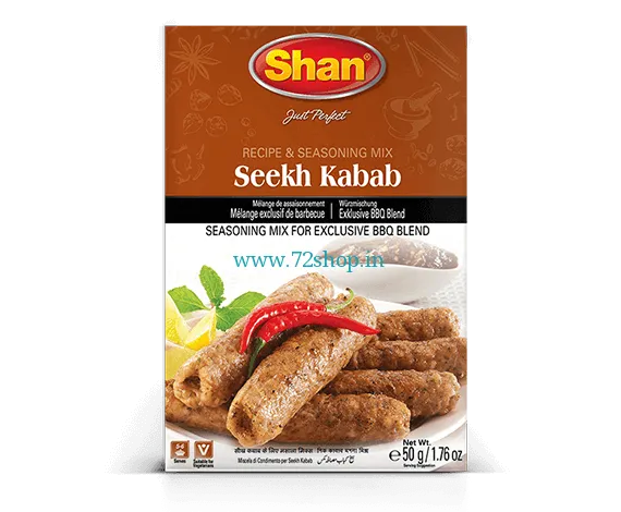 Shan Seekh Kabab BBQ Imported Spice Mix (50gm) - Premium Quality Blend of Aromatic Spices and Herbs Shan Seekh Kabab BBQ Imported Spice Mix (50gm) - Premium Quality Blend of Aromatic Spices and Herbs